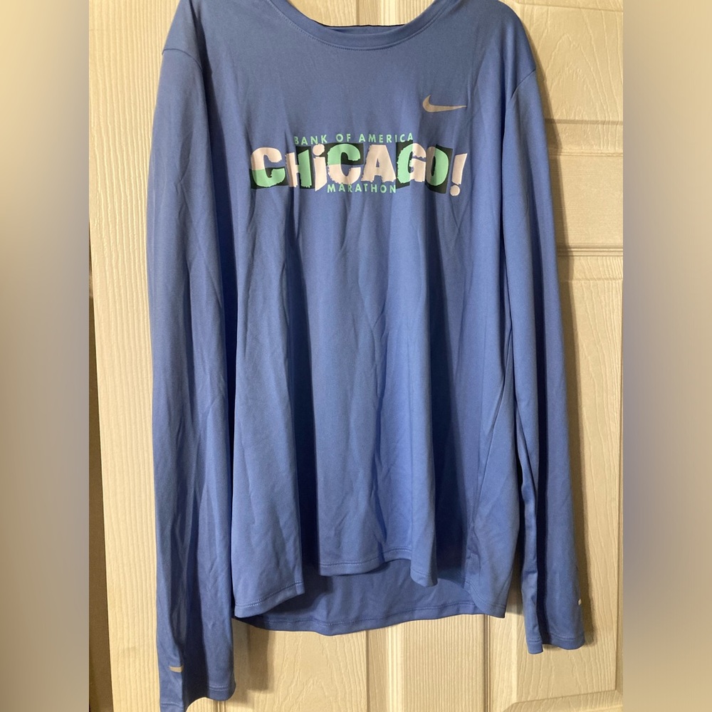 Nike Blue Chicago Marathon Long Sleeve Shirt